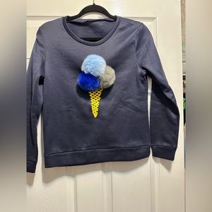 Fur Balls Sweatshirt Pullover Plush Ball Ice Cream Long Sleeve